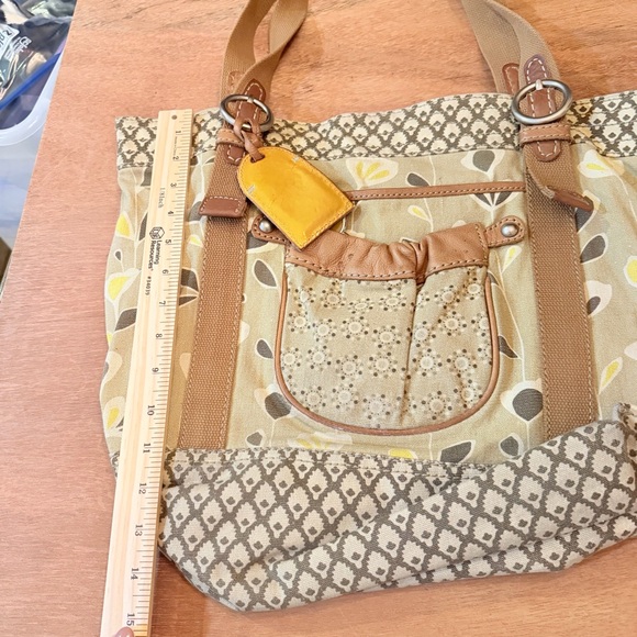 Vintage Fossil Tan Beige Yellow Women's Hobo Bag Tote Purse - Picture 13 of 16